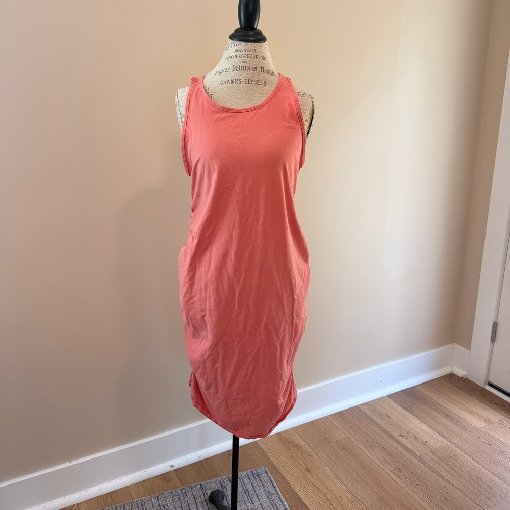 Ingrid & Isabel Women's Peach Cinched Side Midi Tank Dress Size‎ XXL